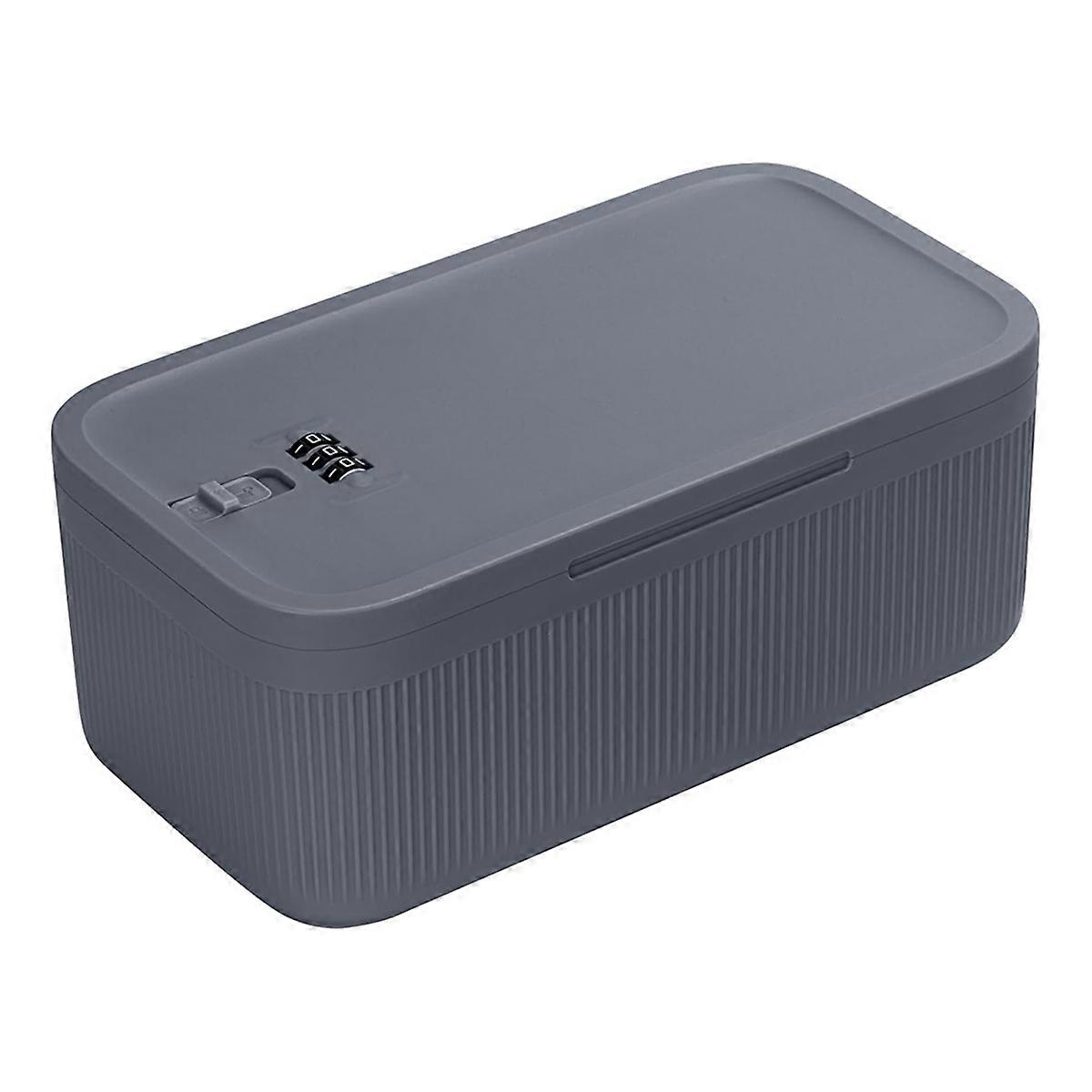 Lockable Storage Box, Locking Medicine Box, Cell Phone Locked,Gray
