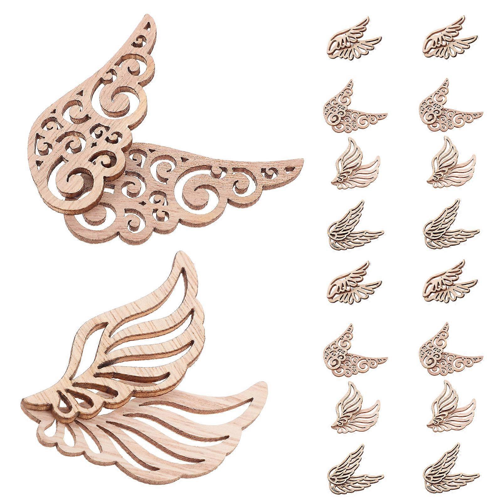 Wooden Craft Angel Wings Wood Slices for Handmade Projects 320Pcs