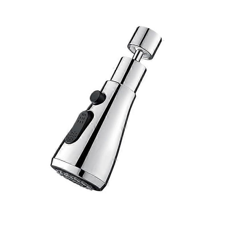 360° Rotating Kitchen Faucet Extender Aerator Plastic AntiSplash Filter Silver Nozzle for Wash Basin