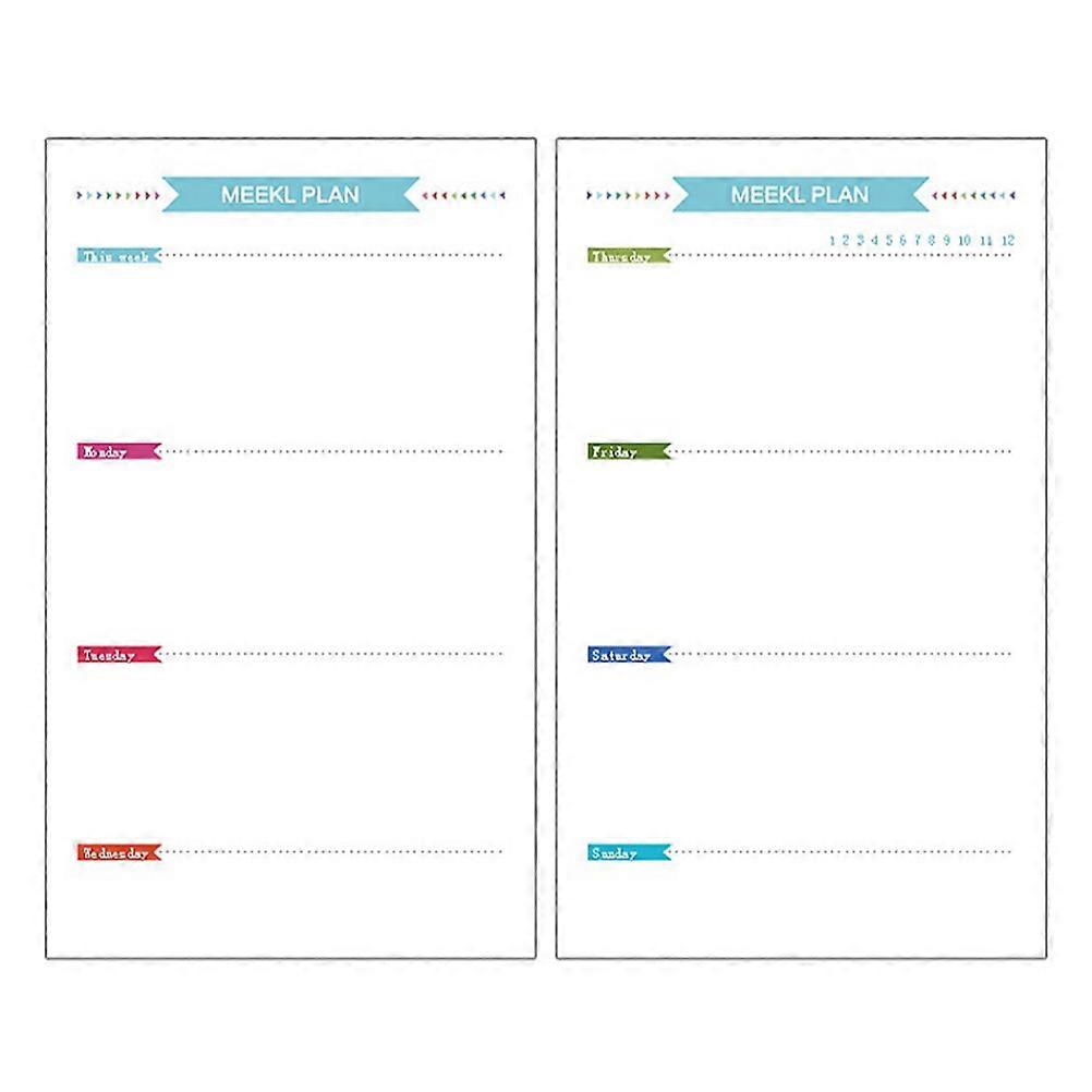 Weekly Book Compatible 40 Sheets A6 Size Paper Refills For Notebook Planner Journal Dairy Multicolor