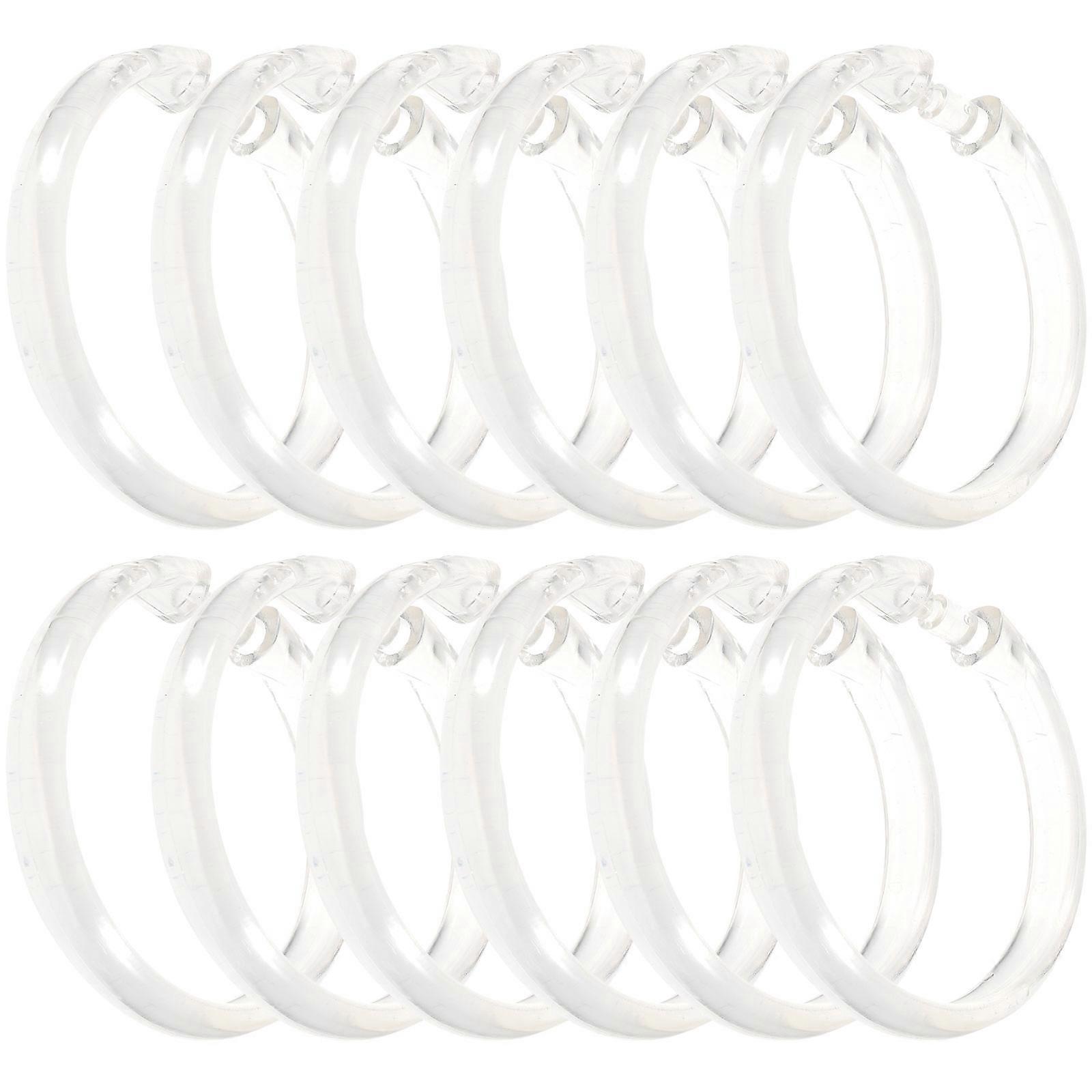 Round Shower Curtain Hooks 60Pcs Hook Accessory For Shower Rod Bathroom Simple Installation