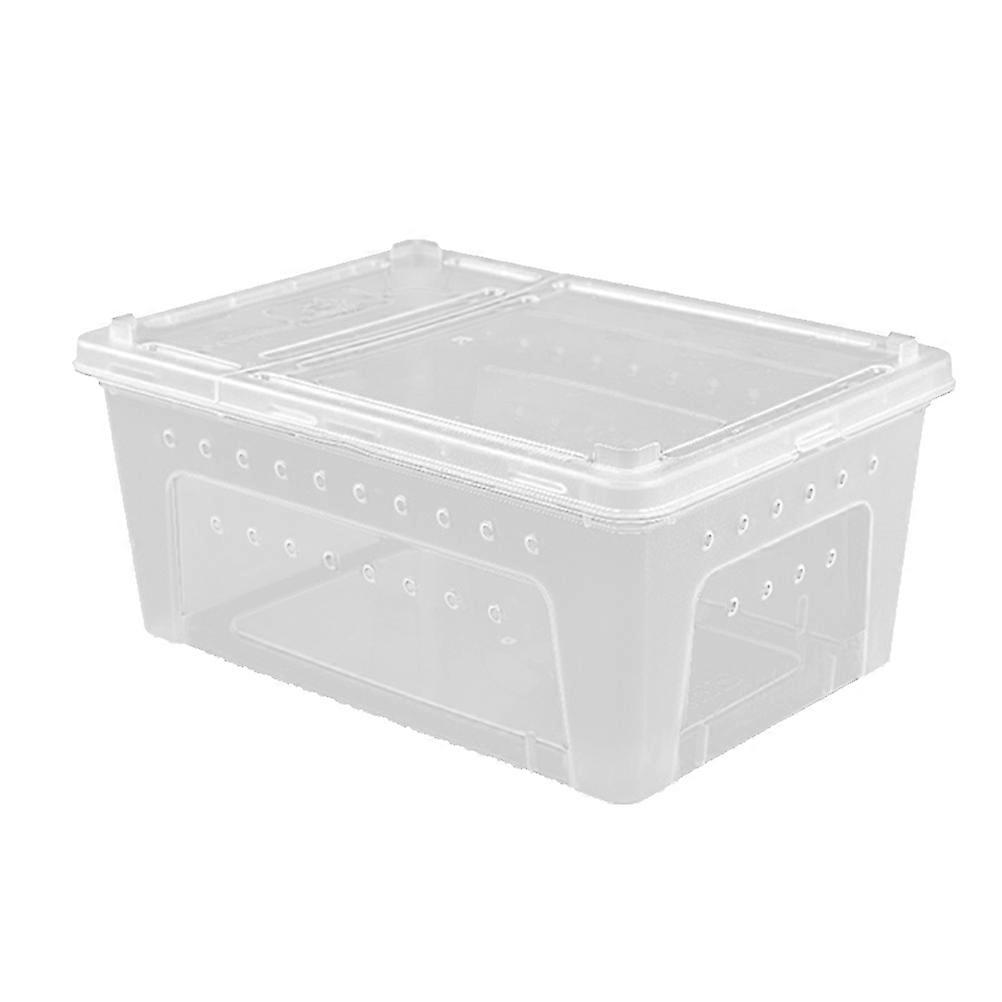 Case for Reptile Plastic Box for Reptile Use 2Pcs White Set