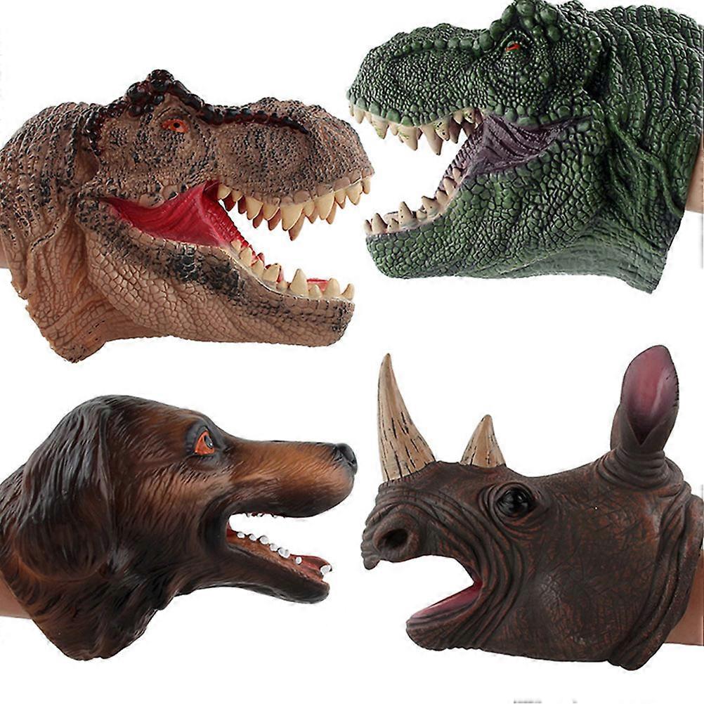 Hand Puppet Plastic Doll for Kids Accessories Coffee Dachshund Shape