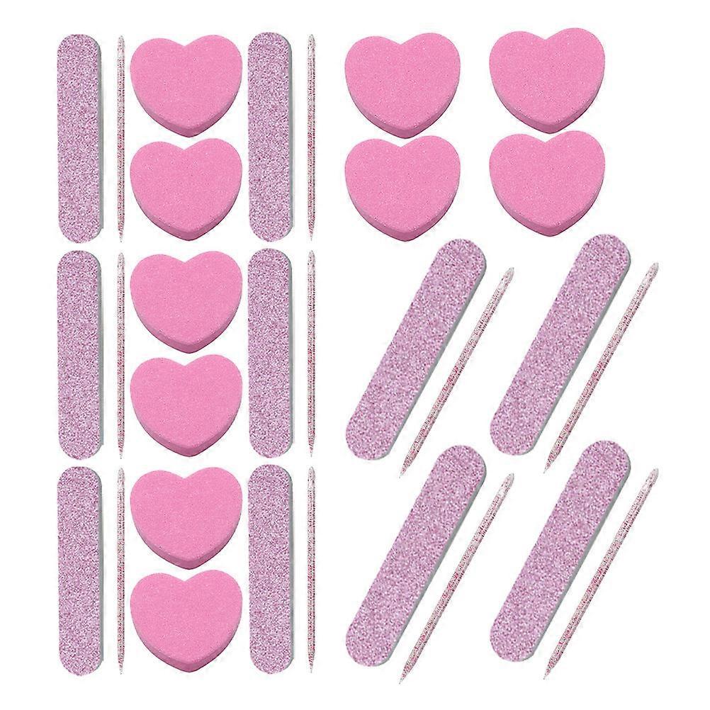 Nail Buffer Blocks Pink 20Sets Sponge Durable Materials for Polishing and Shaping