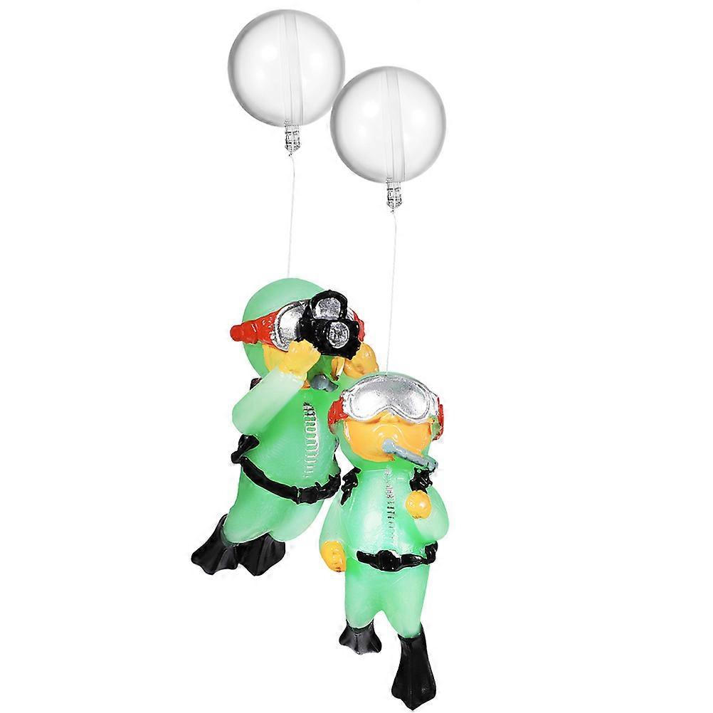 Aquarium Decorations 10 Pcs Glow In The Dark Diver Decoration Miniature Design For Aquarium Enthusiasts Adjustable Diving Position