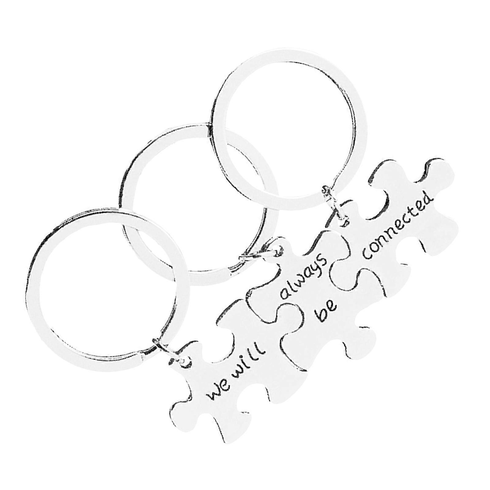 Puzzle Key Rings for Couples Creative Key Chains for Hanging Keys 12Pcs