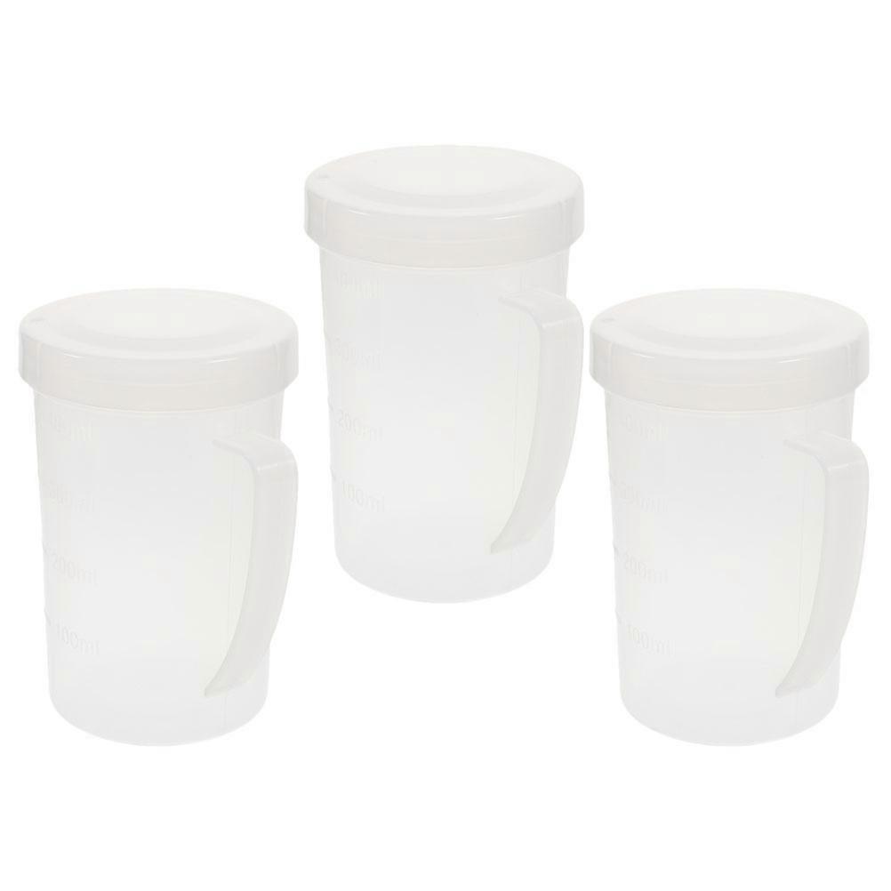 3Pcs Multi-Function Drinking Cup For Milk Coffee Ideal For Kitchen Office Microwave Use Transparent Easy To Clean