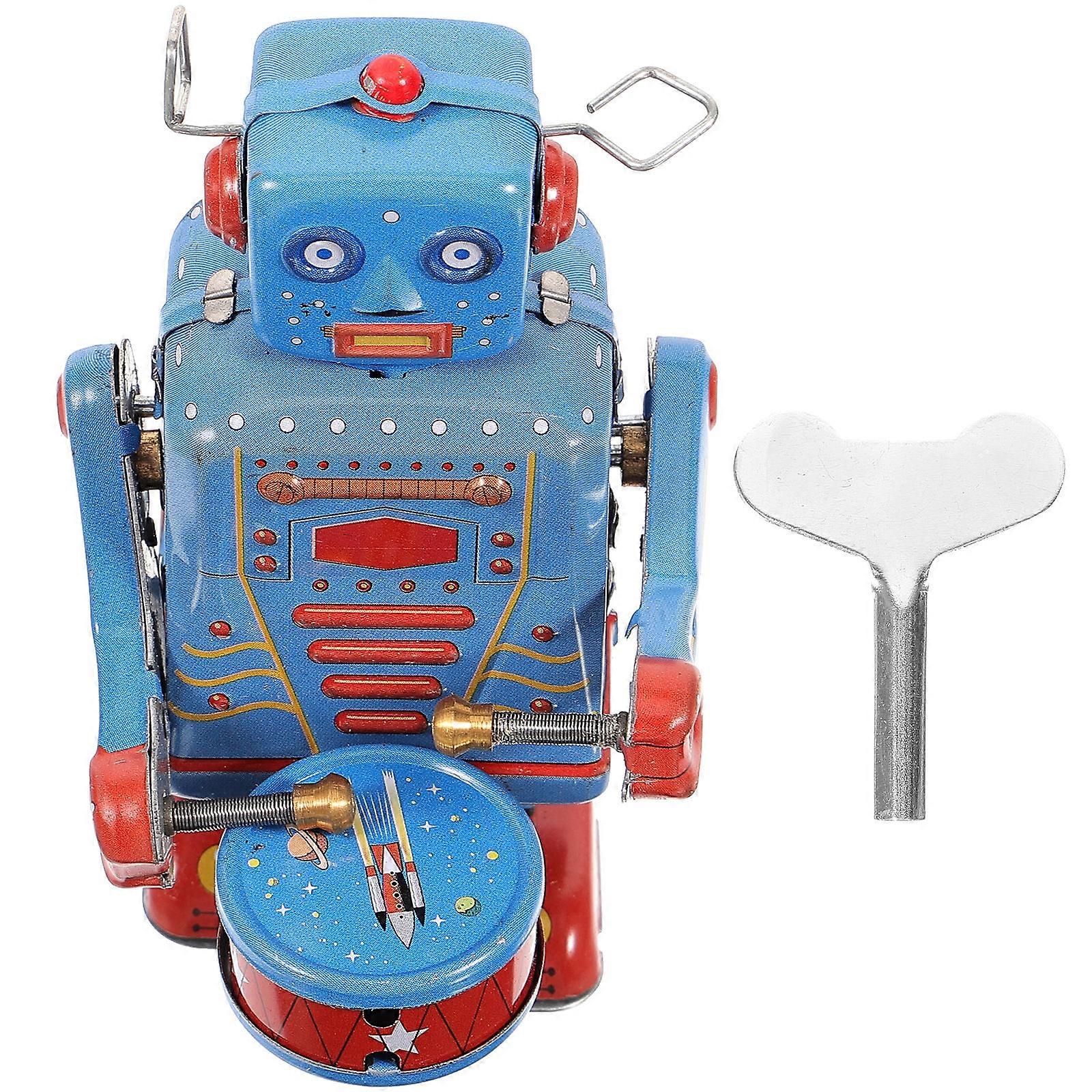 Iron Desktop Robot Wind Up Toy for Kids Playing with 3Pcs Collection
