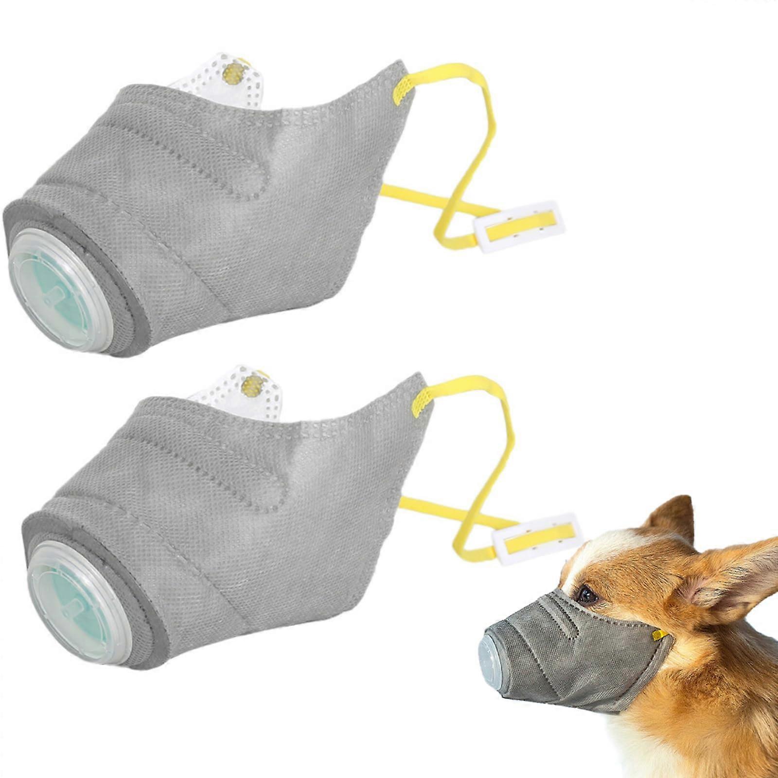 Dog Muzzle Size L 2Pack Adjustable Breathable AntiFog