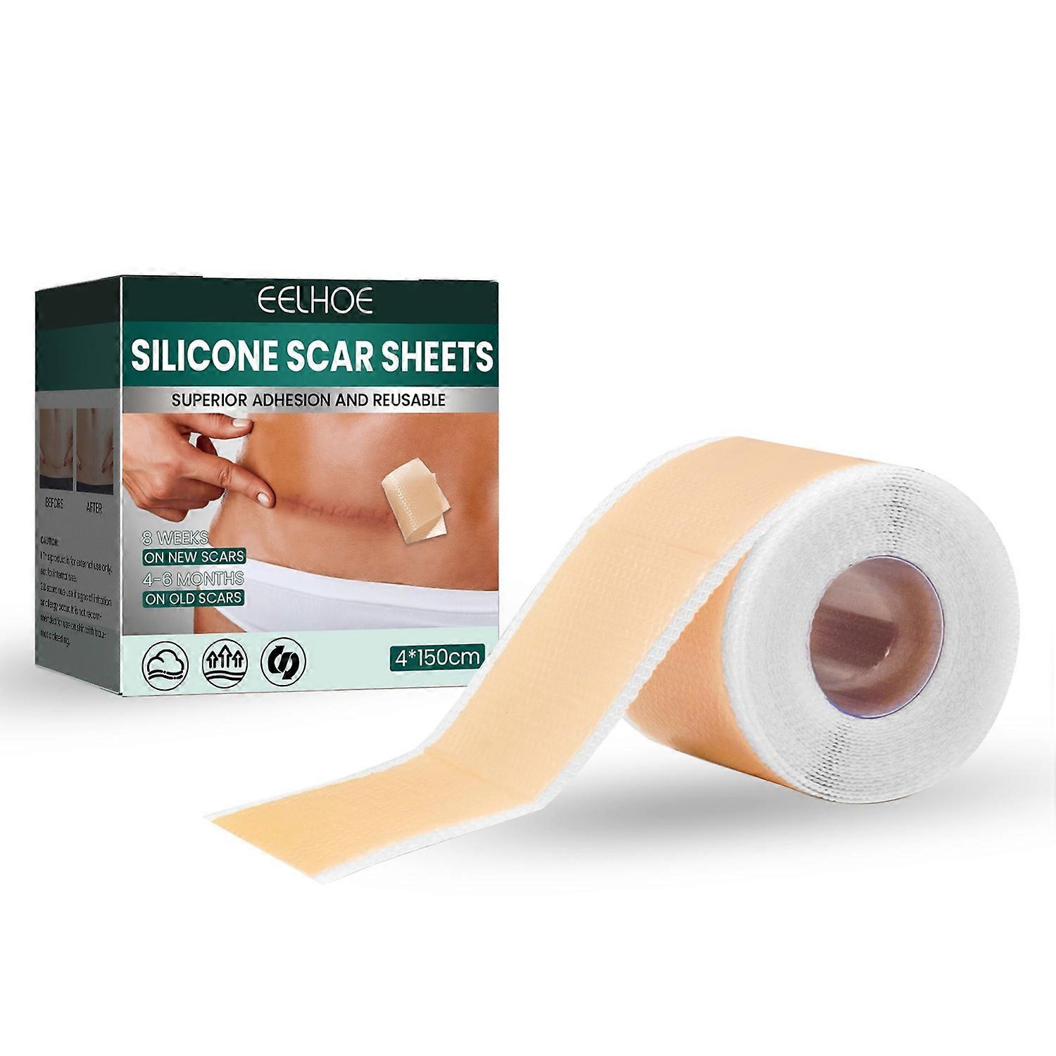 1-6pcs EELHOE 1 Roll Silicone Scar Removal Sheets for C-Section Postoperative Skin Colored Invisible