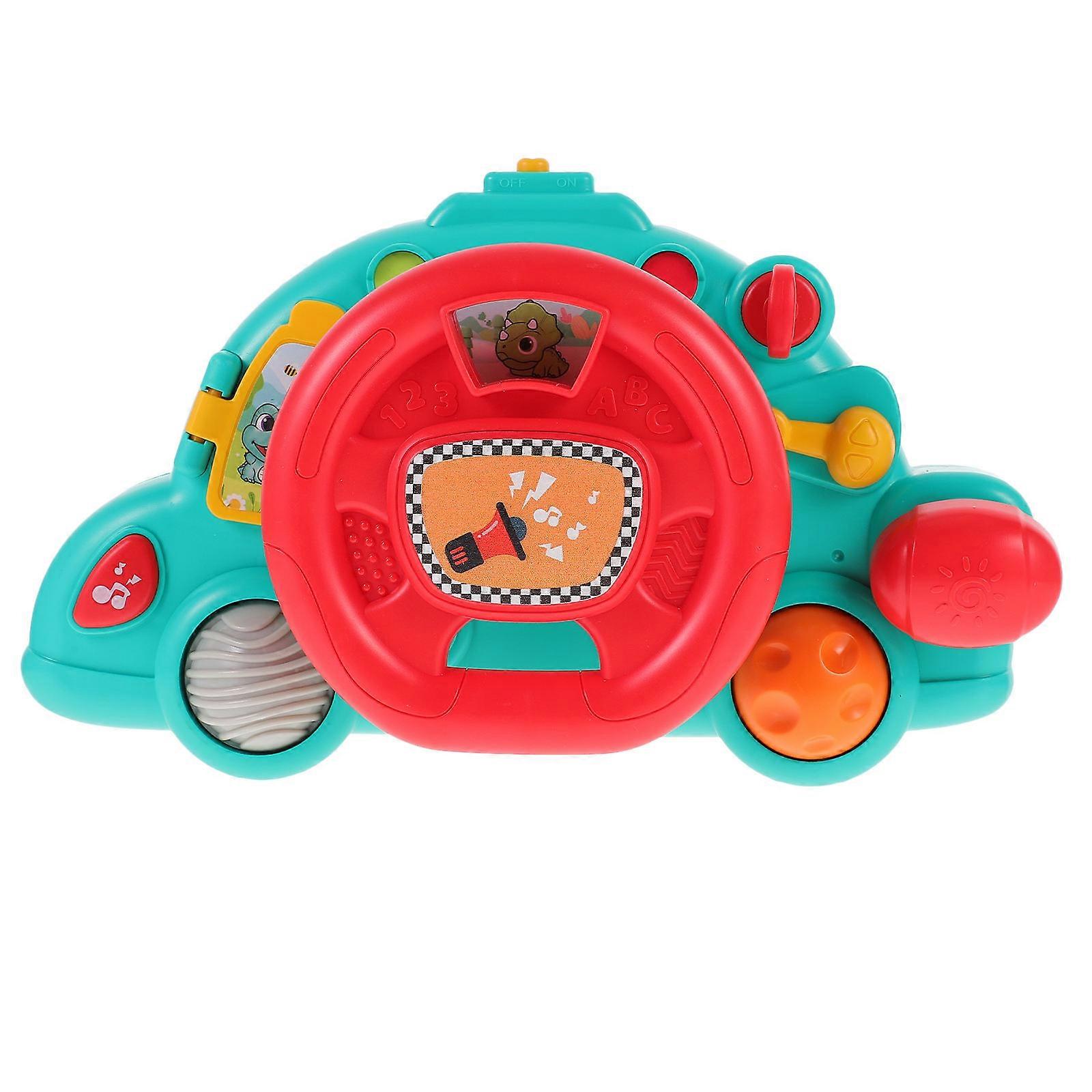 Driving Simulation Steering Wheel Toy for Kids Indoor Early Learning 24X14X8.3CM Plastic Material With Light and Piece