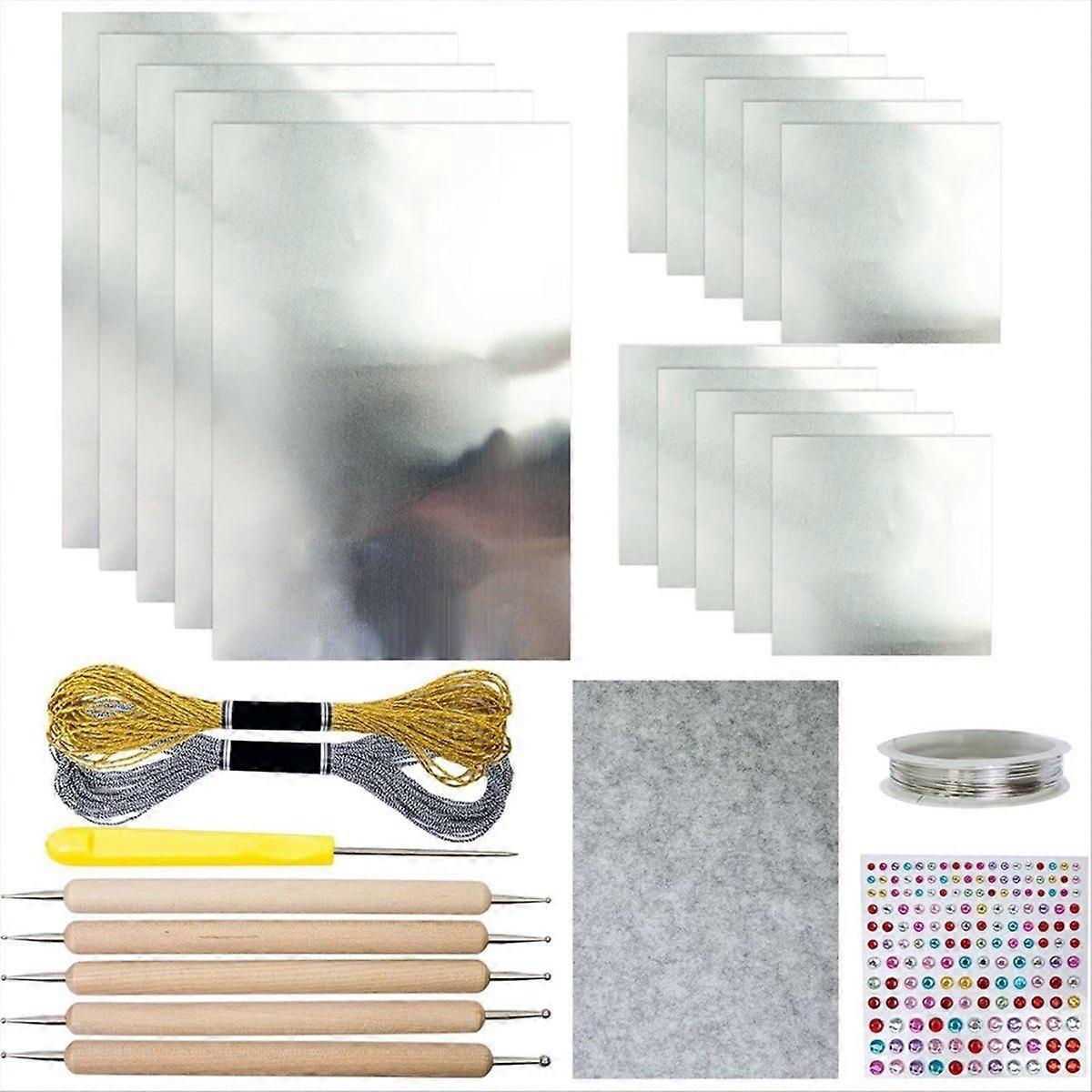 Metal Embossing Art Kit - Shimmer Crafting Accessory, Artistic Project Kit,Handmade Design Set for-
