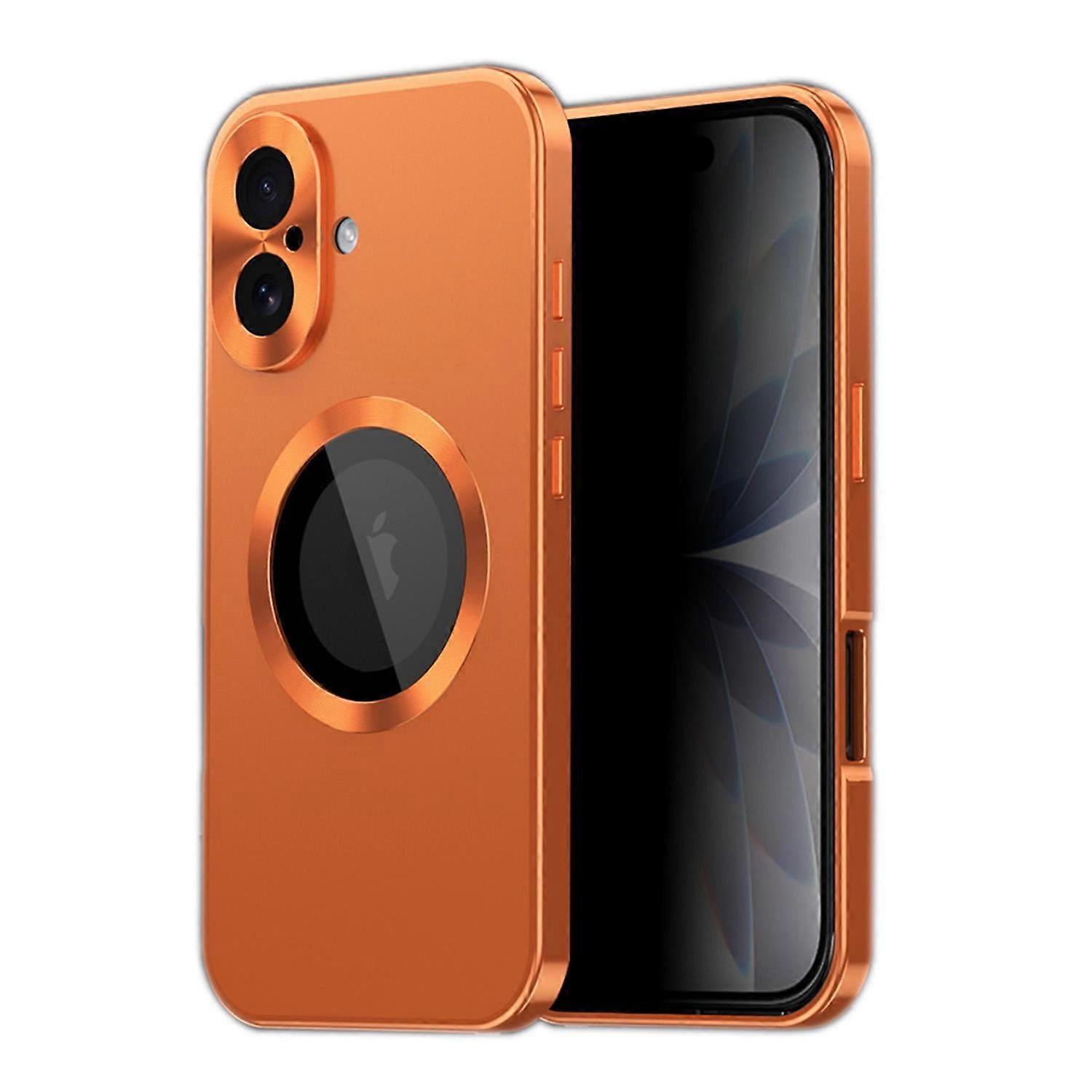 For Apple iPhone 17 Full Cover MagSafe Case Metal Frame Orange