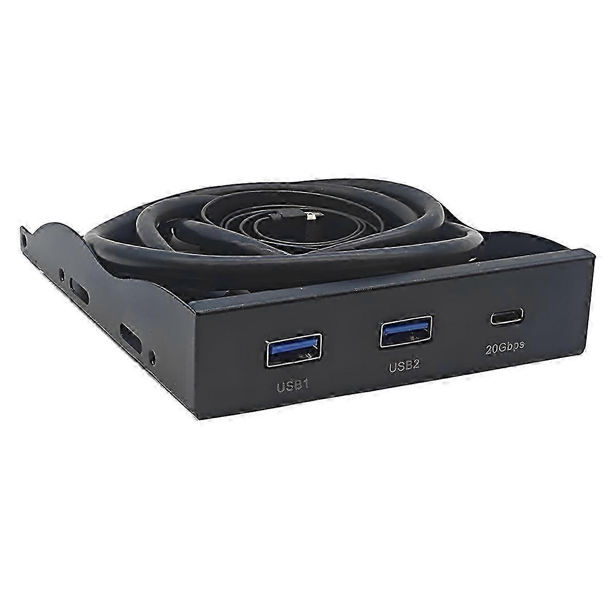 3.5 Inch Desktop Floppy Bay Front Panel with 2 X USB 3.0 Type-A & 20Gbps Type-C Connector for PC Com