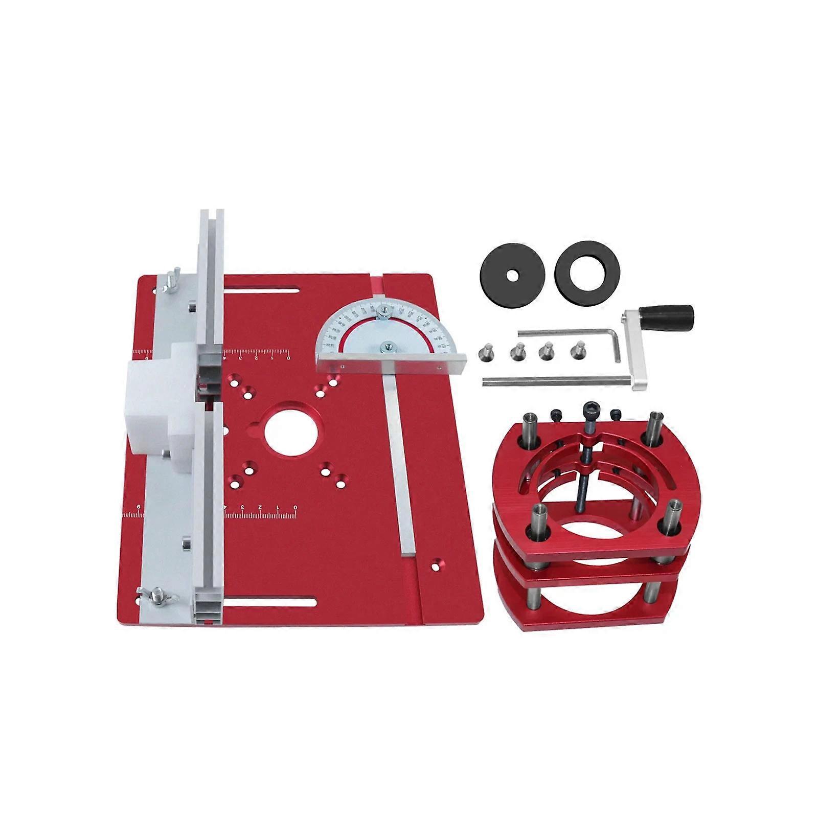 Woodworking Router Lift Kit - Aluminum Router Table Insert Plate W/ Miter Gauge