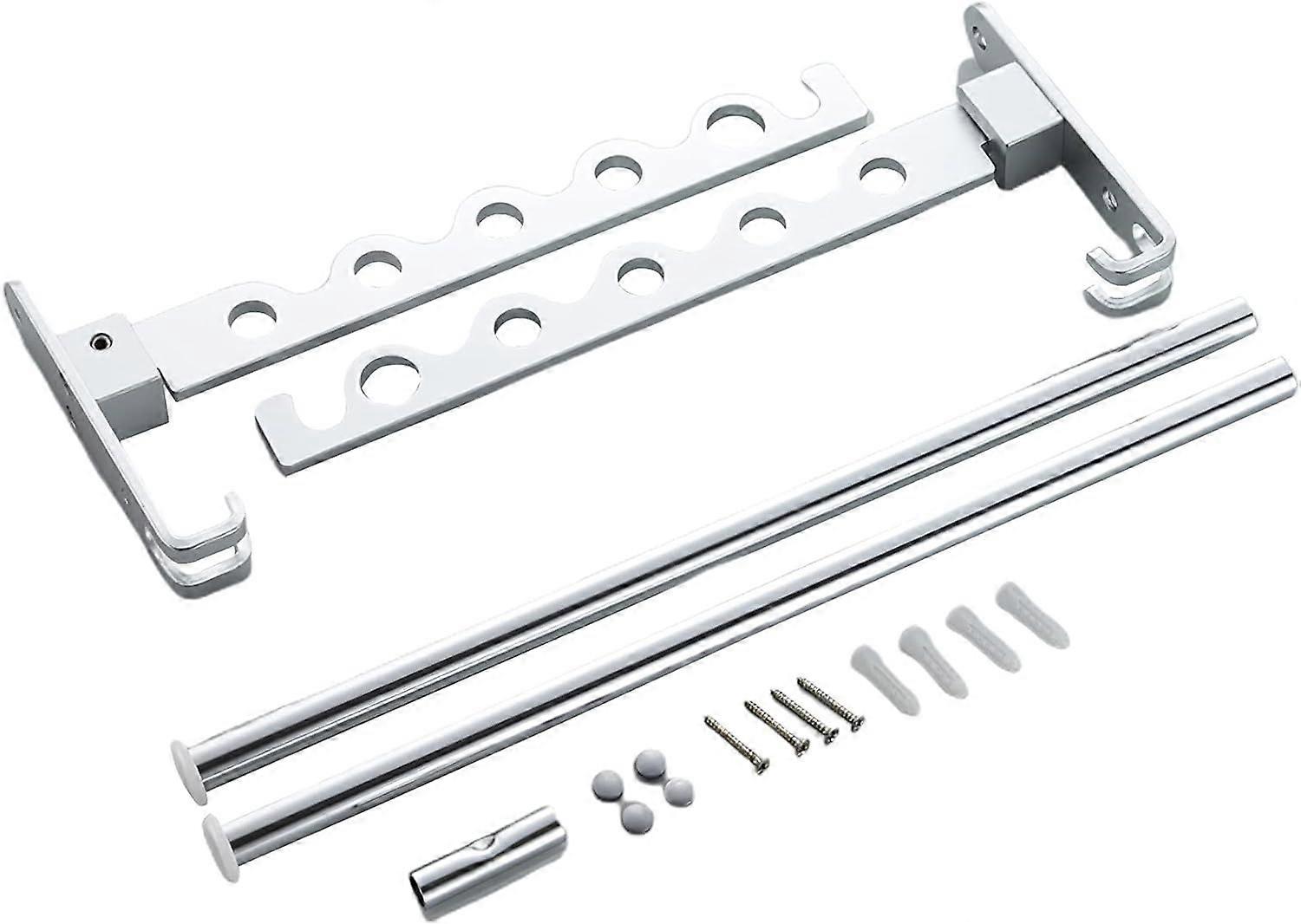 Invisible single pole folding clothes rack (silver, single)