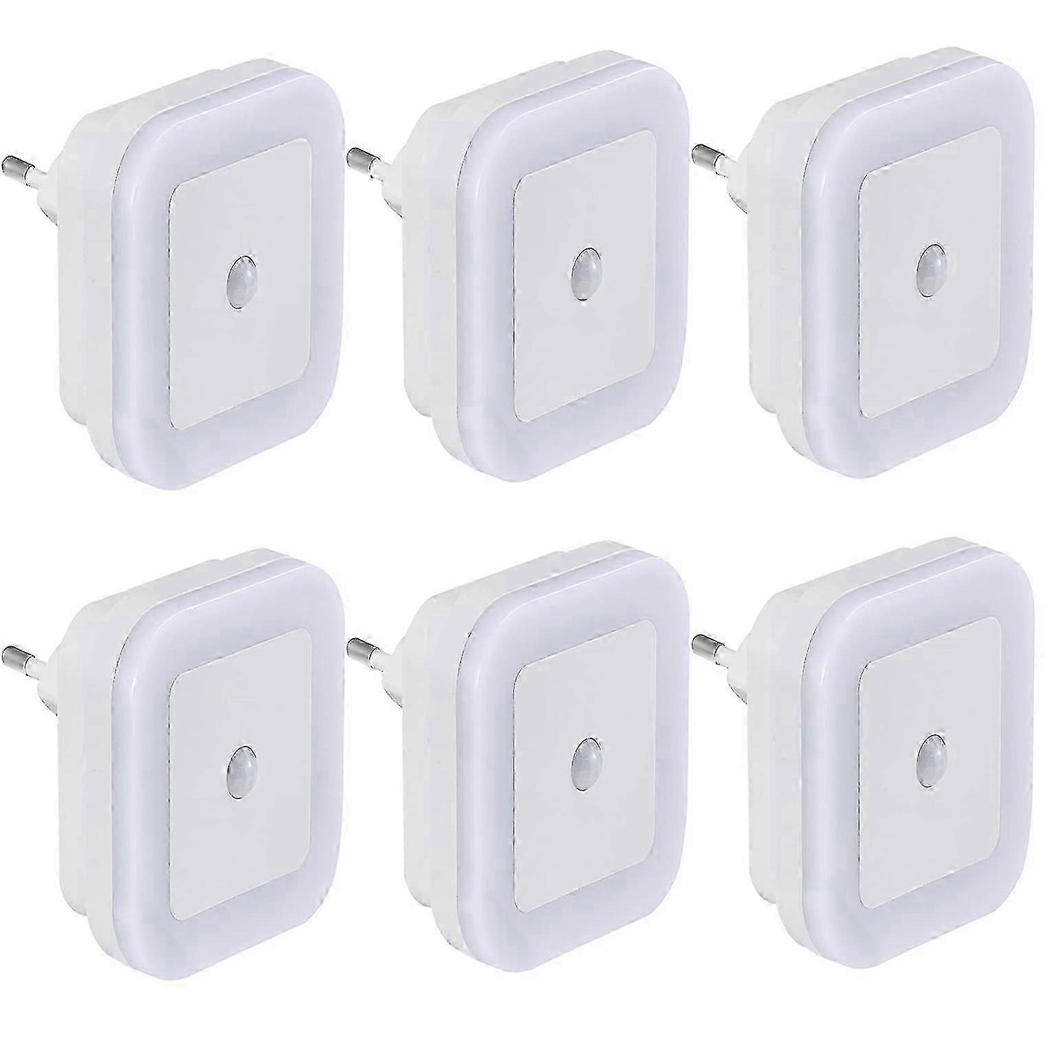 Set 6 lampi de noapte, Senzor de miscare, LED, 40 lm, 0.5 W, Alb