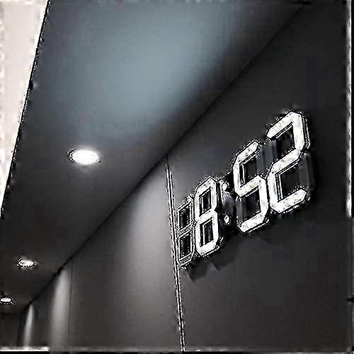 Enhanced 3D LED Wall Clock: Modern Digital Alarm Clock for Home, Office Use - 24/12 Hour Display