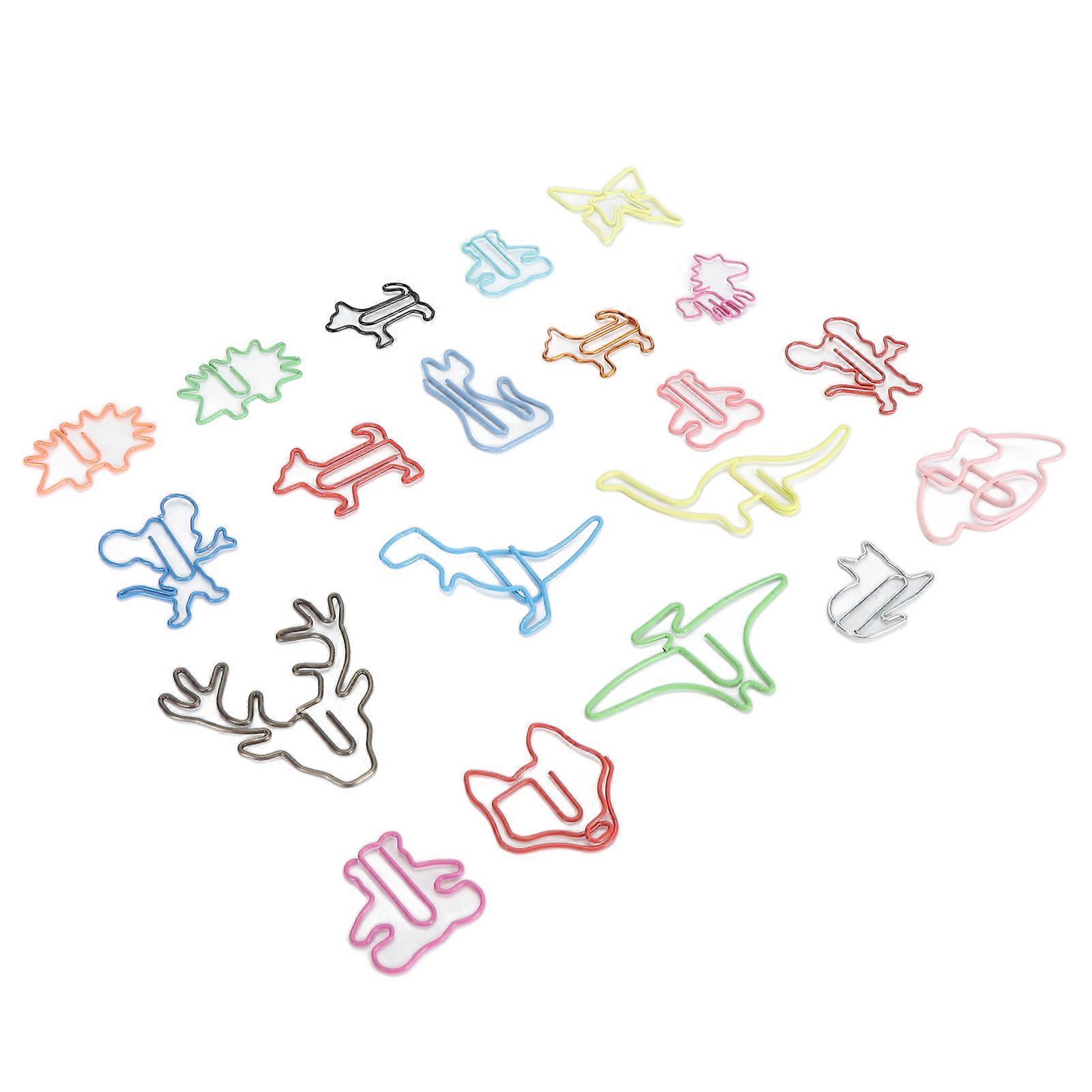 100pcs Animal Shaped Paper Clips Cute Funny Assorted Colors Metal Bookmarks Paper Clips for Books Notes