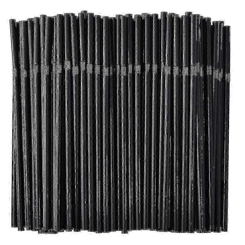 Disposable Flexible Straws 200pcs Black Bendy Plastic Drinking Straws