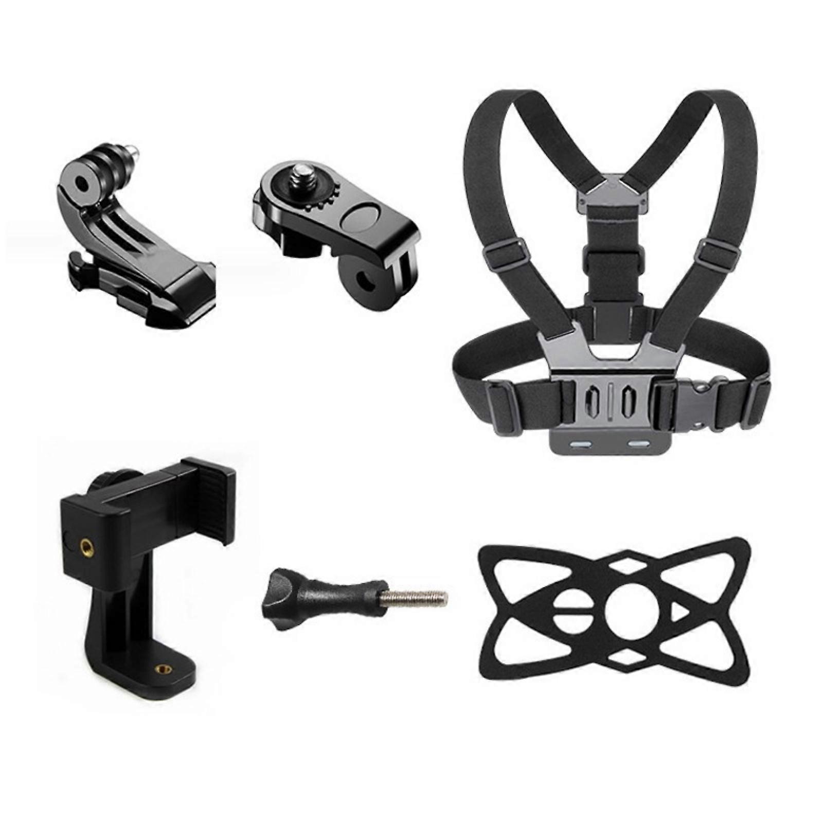 Comprehensive Action Camera Accessory Kit For Camera Chest Mount Featuring Adjustable Chest Mount And Phone Holder Multicolor