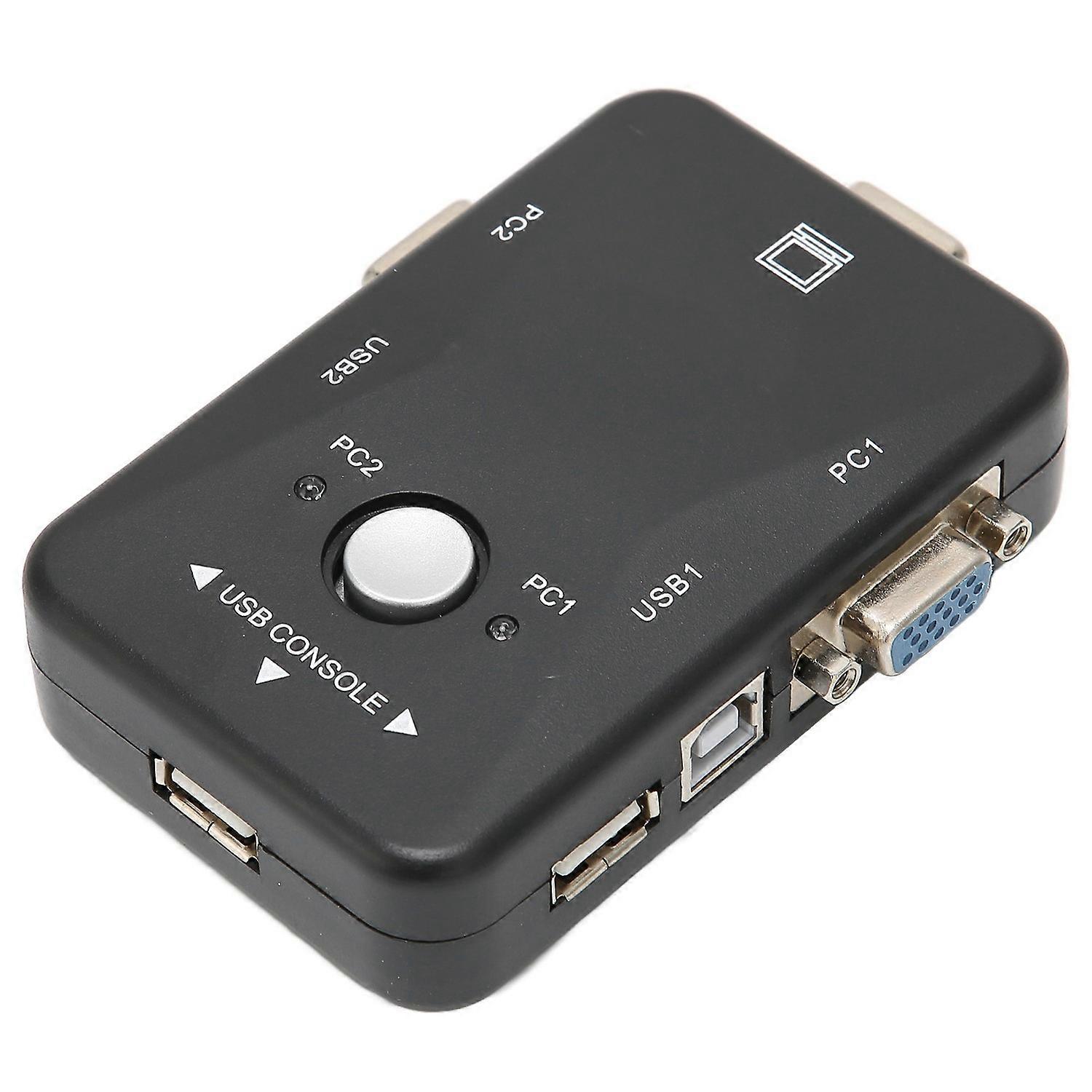 USB 2.0 KVM Switch 1920x1440 2 Port Dual Monitor KVM Switch for WIN95 98 98SE 2000 ME XP