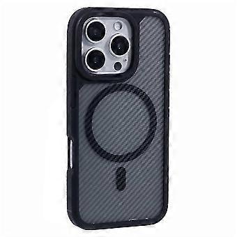 Funda compatible con iPhone 16 Pro. Compatible con MagSafe. Funda para móvil TPU+PC con textura de fibra de carbono (Nuevo modelo).