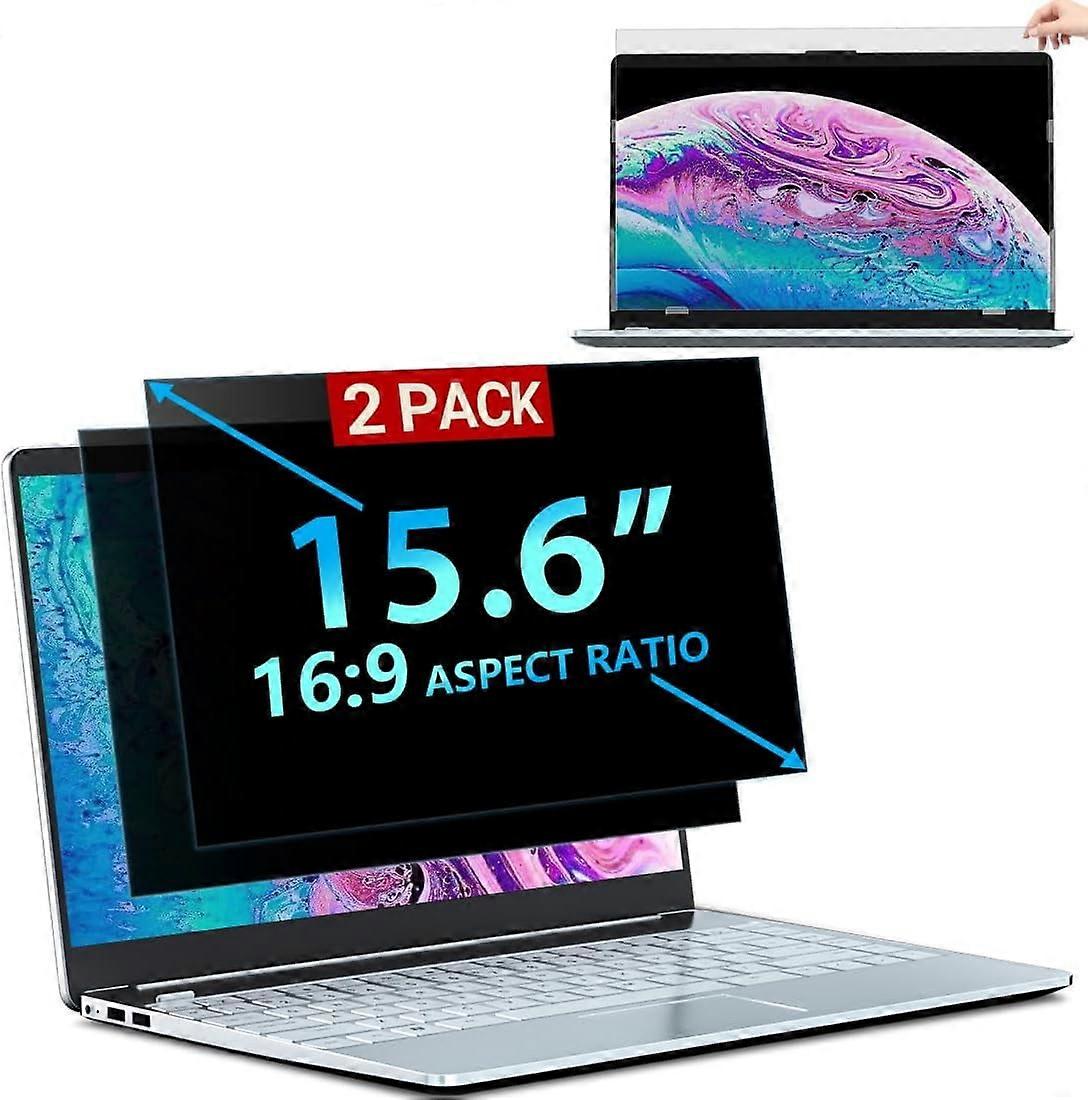2Pack-Privacy 15.6 Inch Laptop Screen Compatible with DELL/HP/compatible with Samsung/compatible with Asus/Toshiba, Removable 15.6 In Laptop Privacy