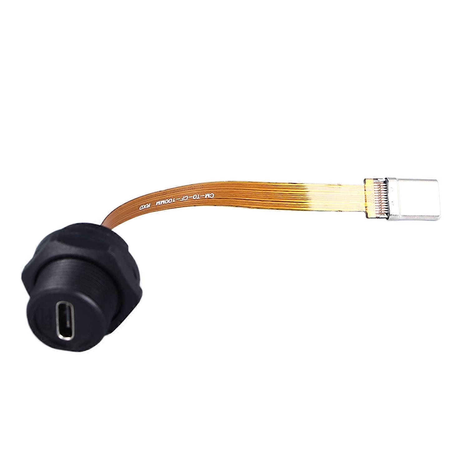 Type C 3.1 Male Plug Cable Threaded Connector Adapter 0.1meter Long for Industrial Use