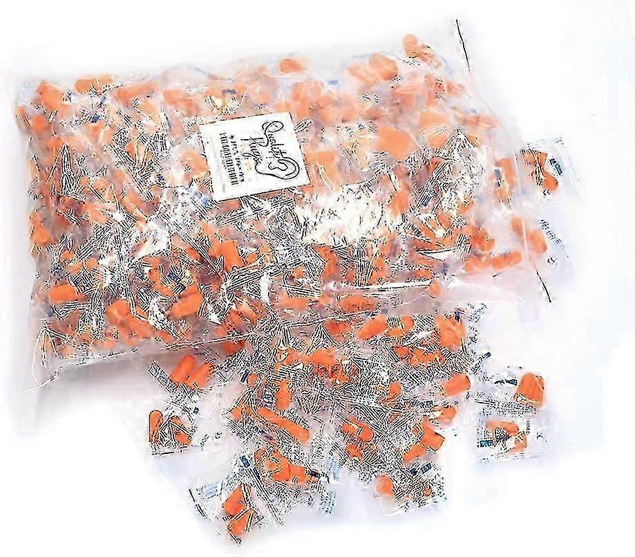 Quality Foam Earplugs 200 Pair 32dB Noise Reduction Soft Foam Ear Protection for Construction and Shooting Orange