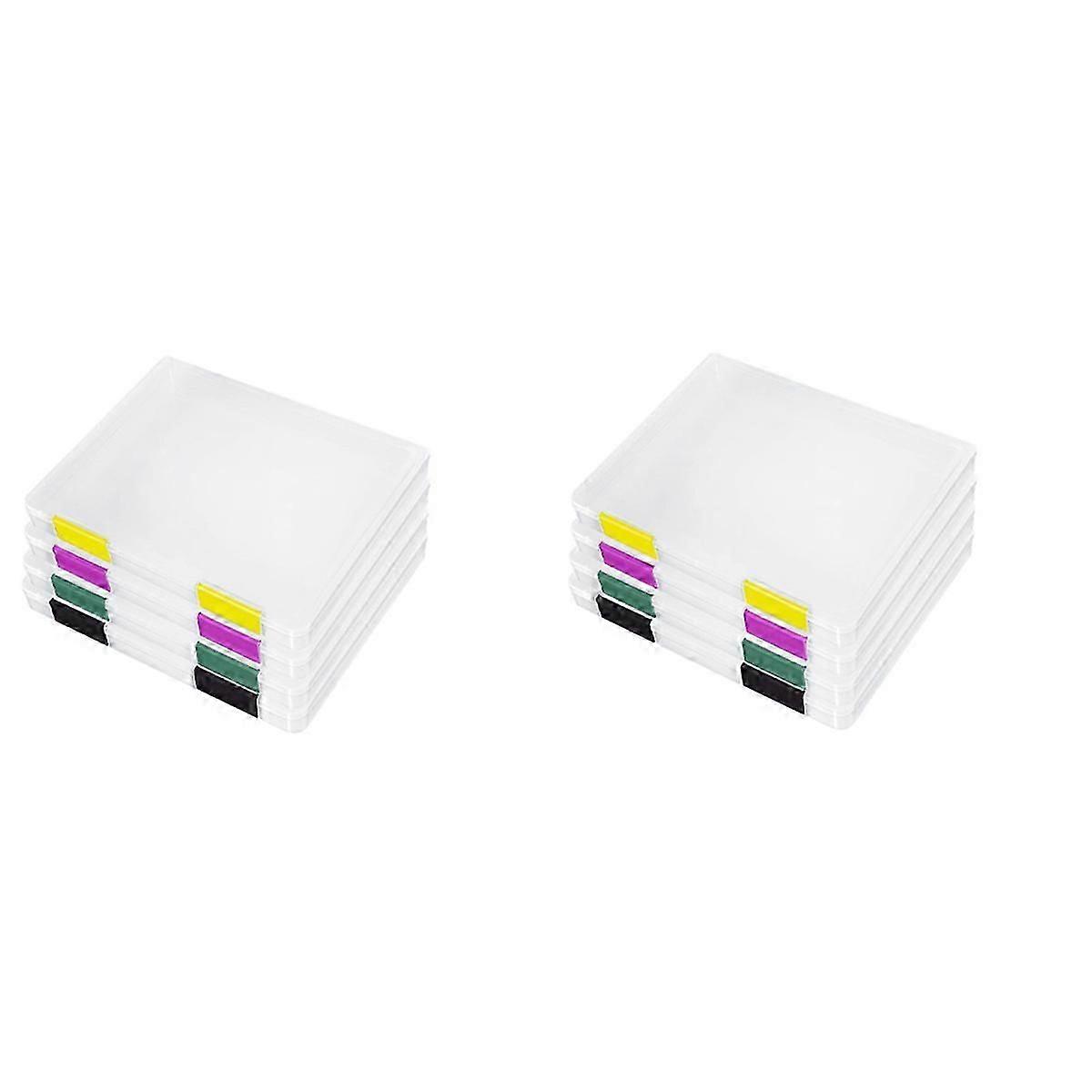 8-Piece A4 File Storage Box Set for Portable Project Cases and Scrapbooking in UK Offices