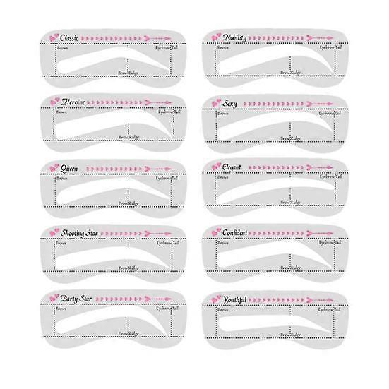 10Pcs Eyebrow Stencils Precisely Position Attach Tightly Cost-saving One Step Eyebrow  Template Kit for Girl