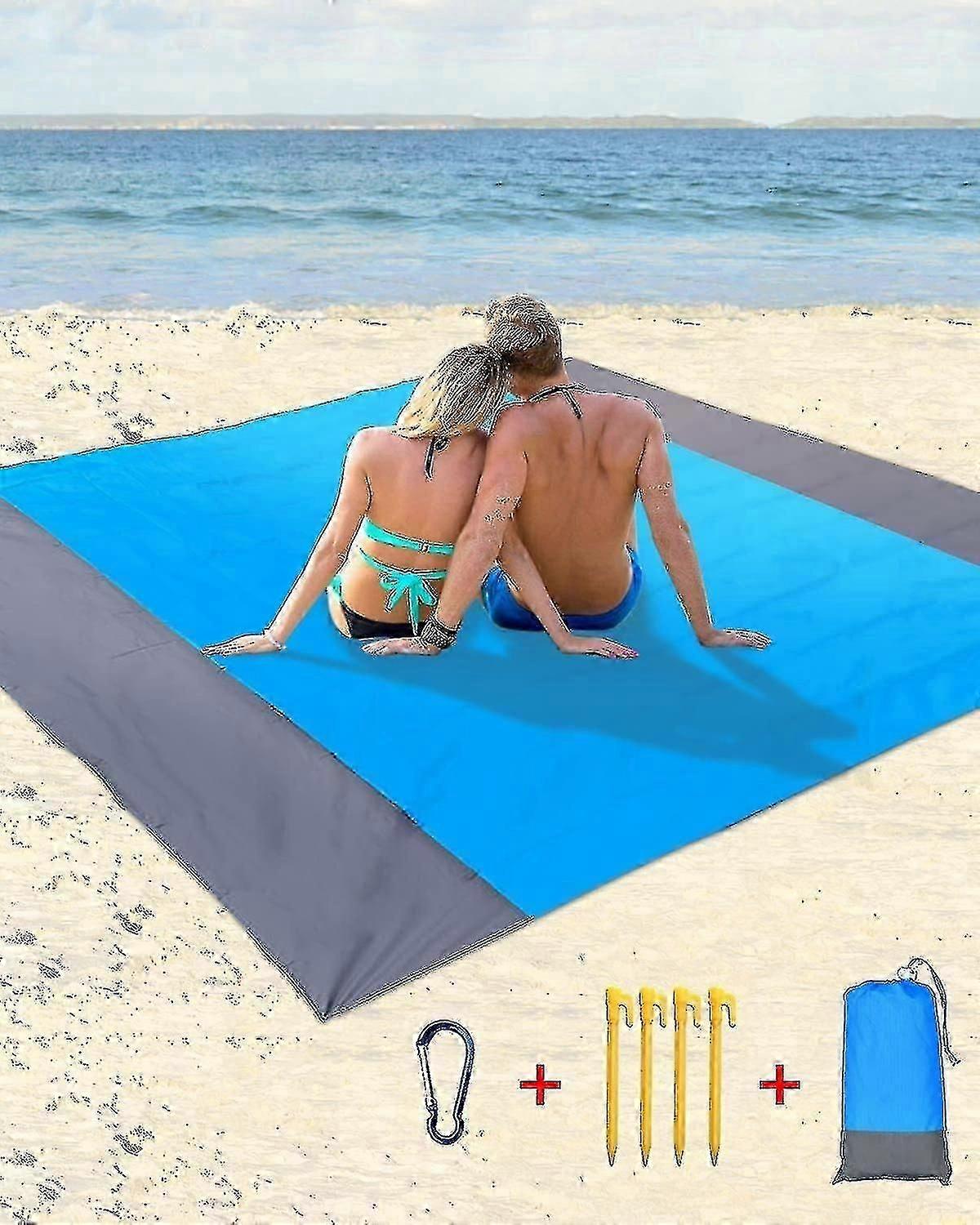ビーチマットピクニックブランケット防水 - ビーチブランケット210 x 200cmピクニックブランケット特大ウォータープルー