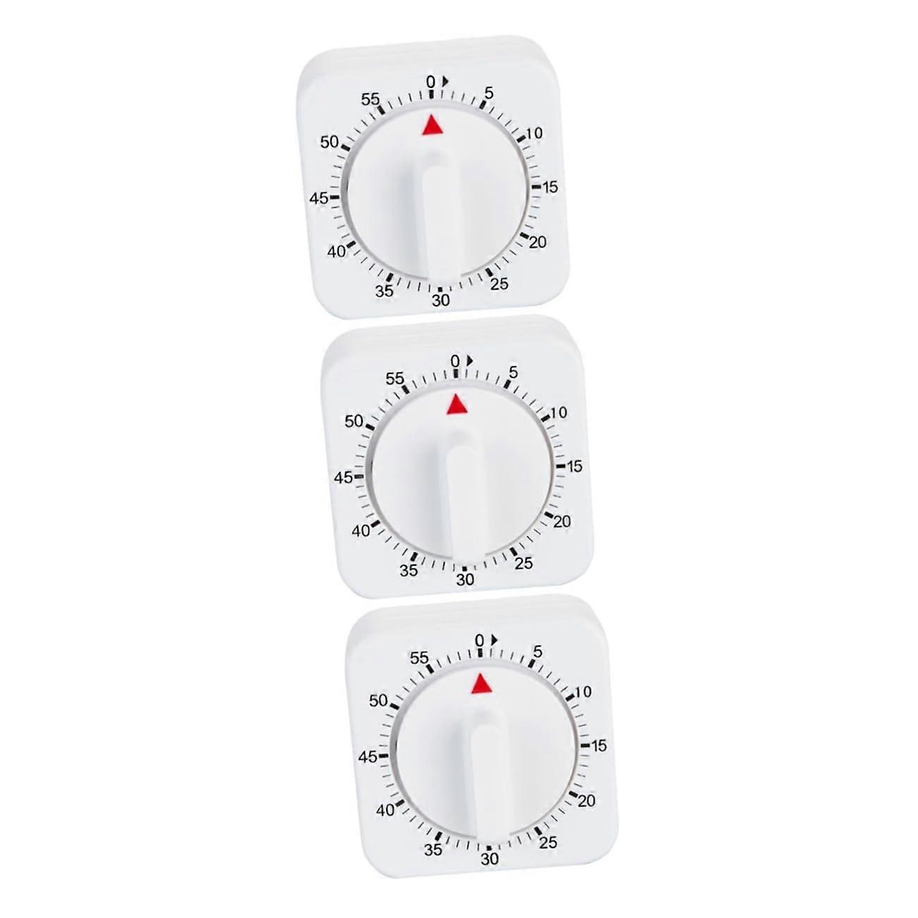 3pcs Kitchen Timer Alarm Clock Set, Mechanical Battery Operated for Cooking and Restaurant Use