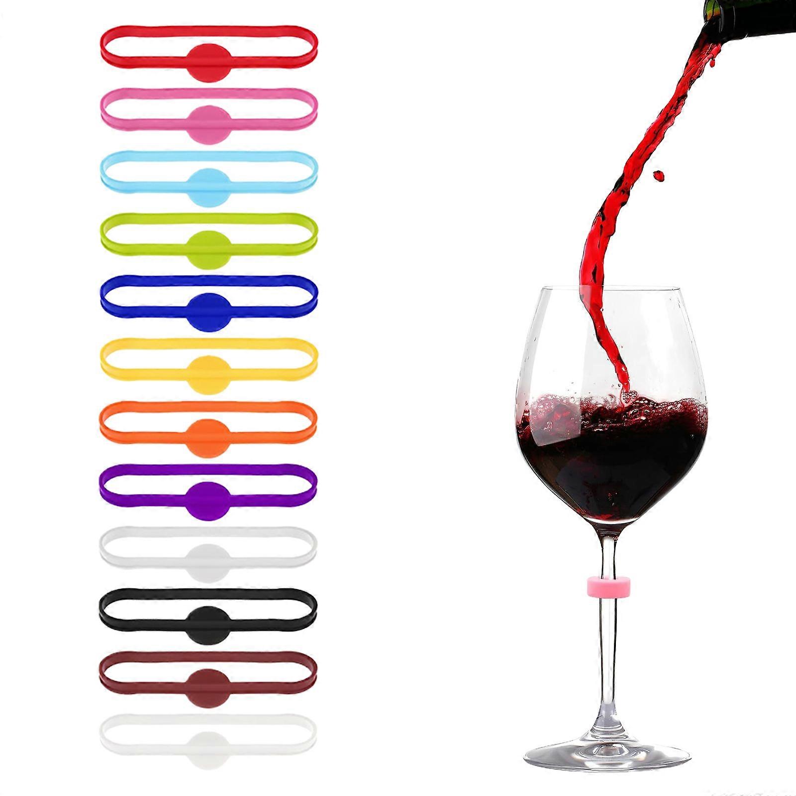 Silicone Wine Glass Markers For Parties Colorful Efficient Cup Clips To Prevent Mixing Drink At Gatherings Multicolor