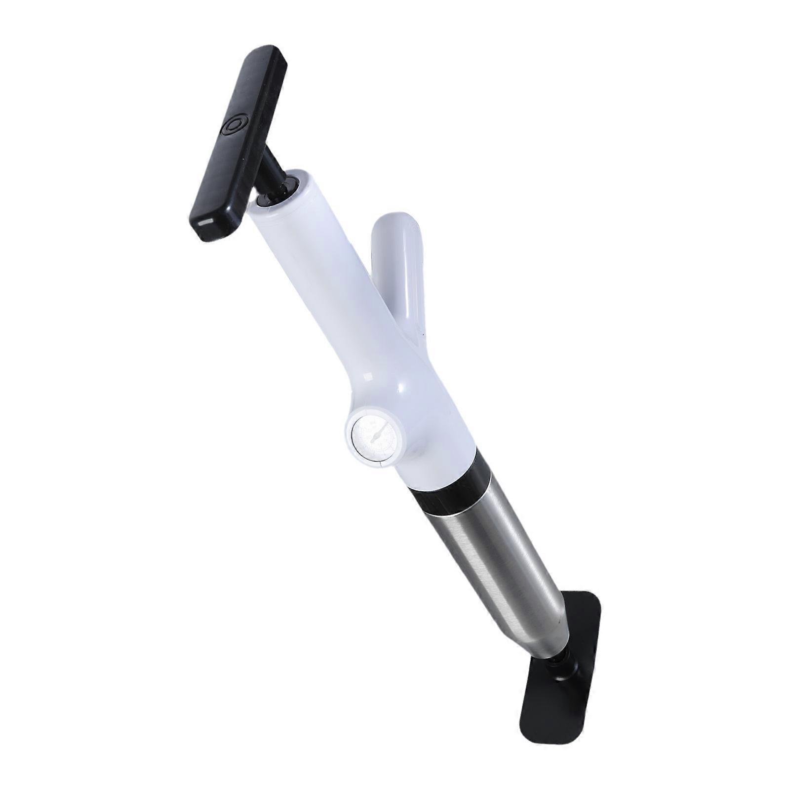 Toilet Plunger Drain Clog Remover Tool Toilet Unclogger with Barometer Powerful Drain Plumbing Tool Easy to Use  White