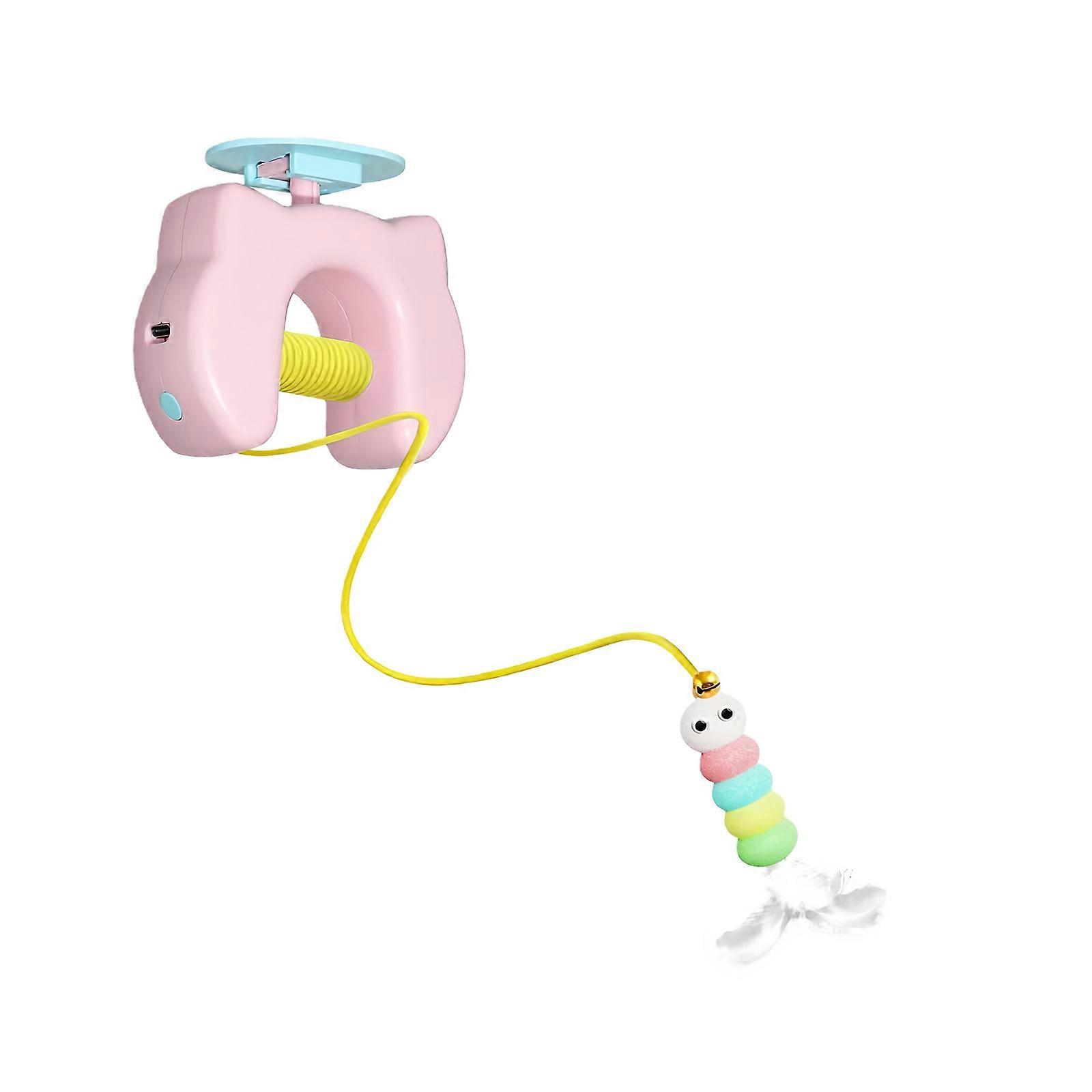 Cats Teaser Toy Rechargeable Play Automatic with Elevating Toy for Indoor Exercise Automatic Teaser Toy  Pink
