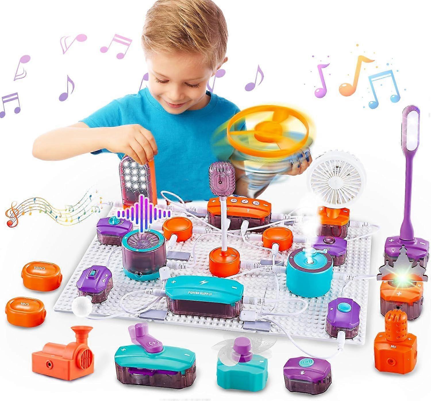 Science Circuit for Kids, 53PCS DIY Electronics Exploration Kit with 150+ Projects, Physics Science Experiments Circuit Board Kit, School Family