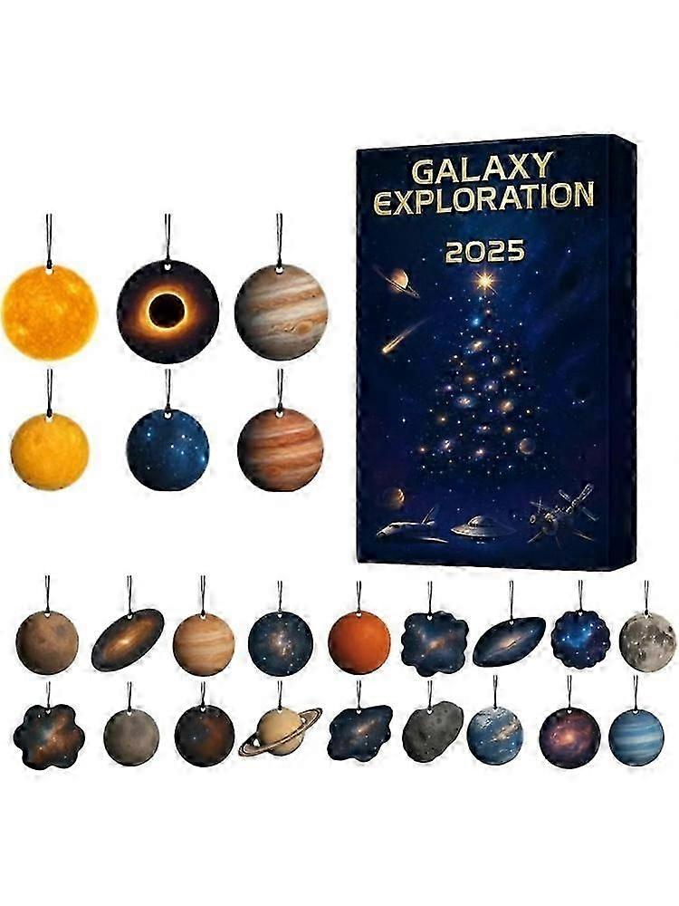 Ημερολόγια Space Advents 2025, Αντίστροφη μέτρηση Χριστουγέννων 24 ημερών, 24 τεμάχια διακριτικό ακρυλικό μενταγιόν Space Planet
