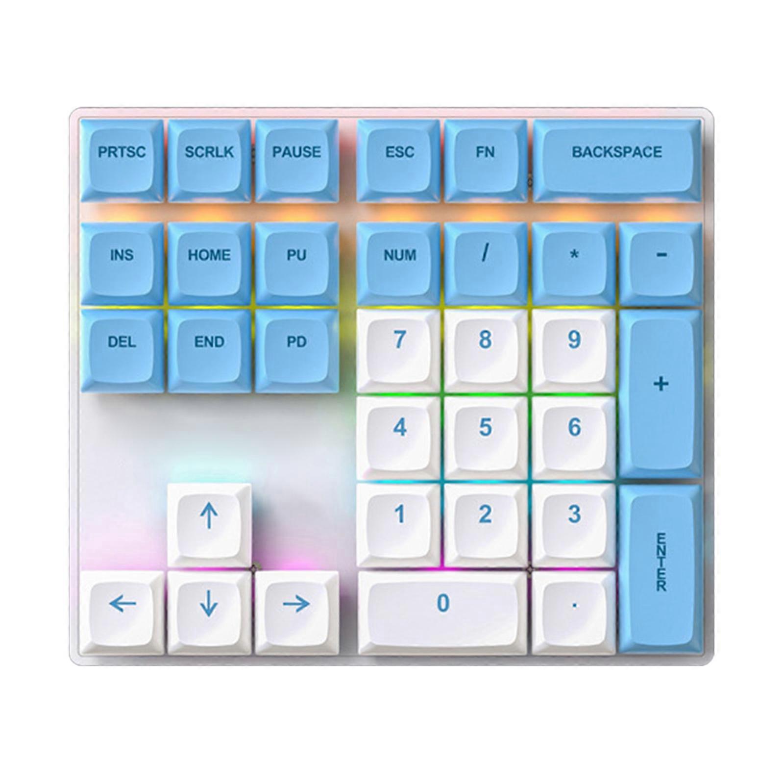 Wire Number Pad USB Numeric Keypad 33 Key Number Keypad Keyboard for Laptop PC Computer Notebook Big Print Letters Multicolor