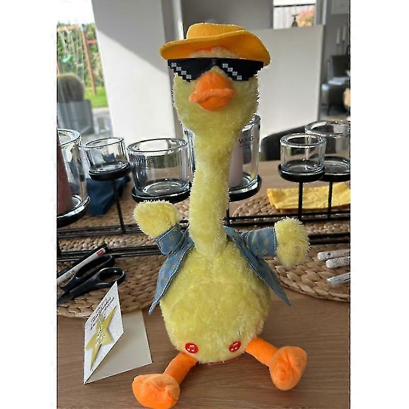 Dancing Singing Duck Plush Interactive Toy Recording Lighting Stuffed Toys With 120 Songs