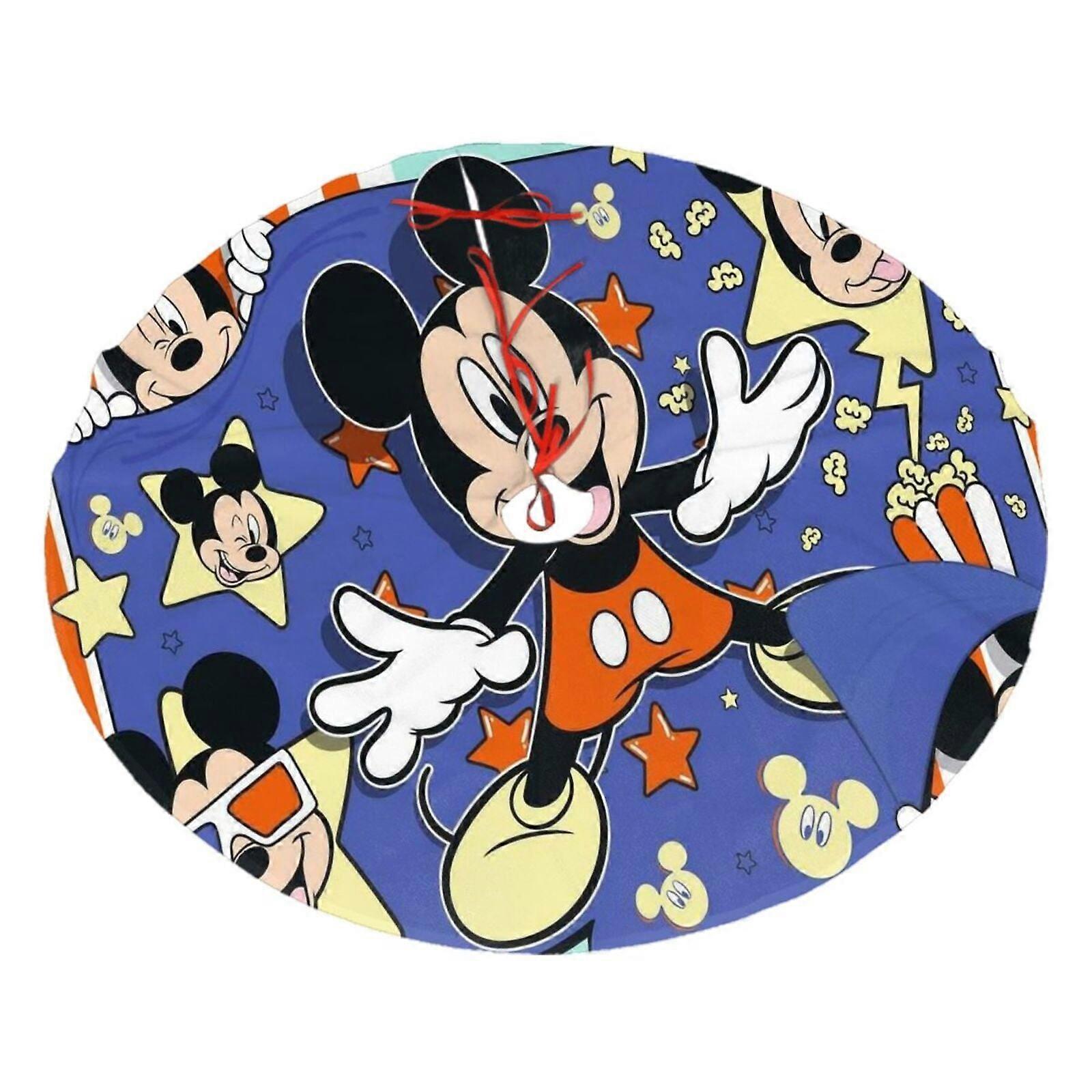 Mickey Mouse Christmas Tree Skirt, Soft And Funny Merry Christmas Tree Collar Farmhouse Xmas Holiday Decoration 36"