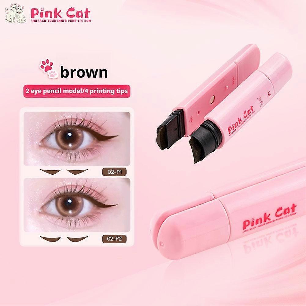 4-Sided Eyeliner Stamp Quick Perfect Winged Liner Tool For All Skill Levels Easy To Use Travel Friendly Black Brown