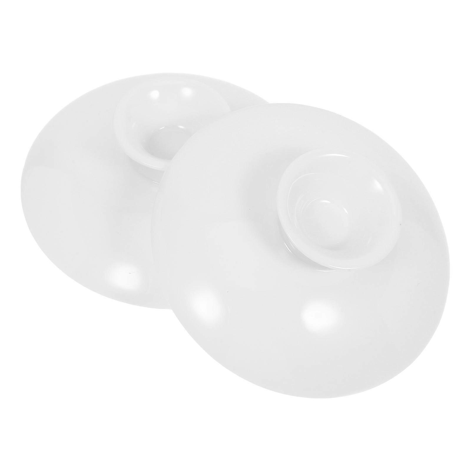 Universal Ceramic Teapot Lid for Teapot Replacement 2Pcs White Kitchen Cover