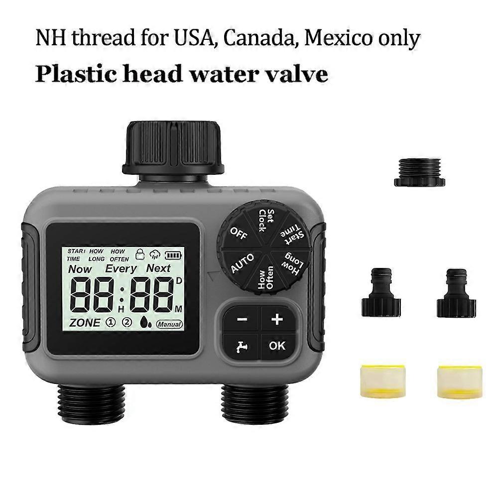 Newest 2-Way Dual Digital Water Timer Programmable Intelligent Irrigation Watering System Sprinkler Timer Drip Systems IPX5
