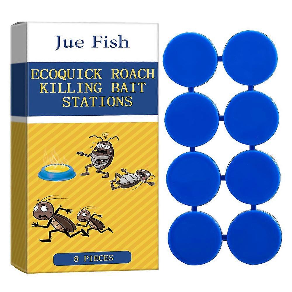 1-6PCS JUE-FISH JUC06-A002-8-YE1 8Pcs Cockroach Bait Traps Roach Killer for Kitchen / Dorm / Home