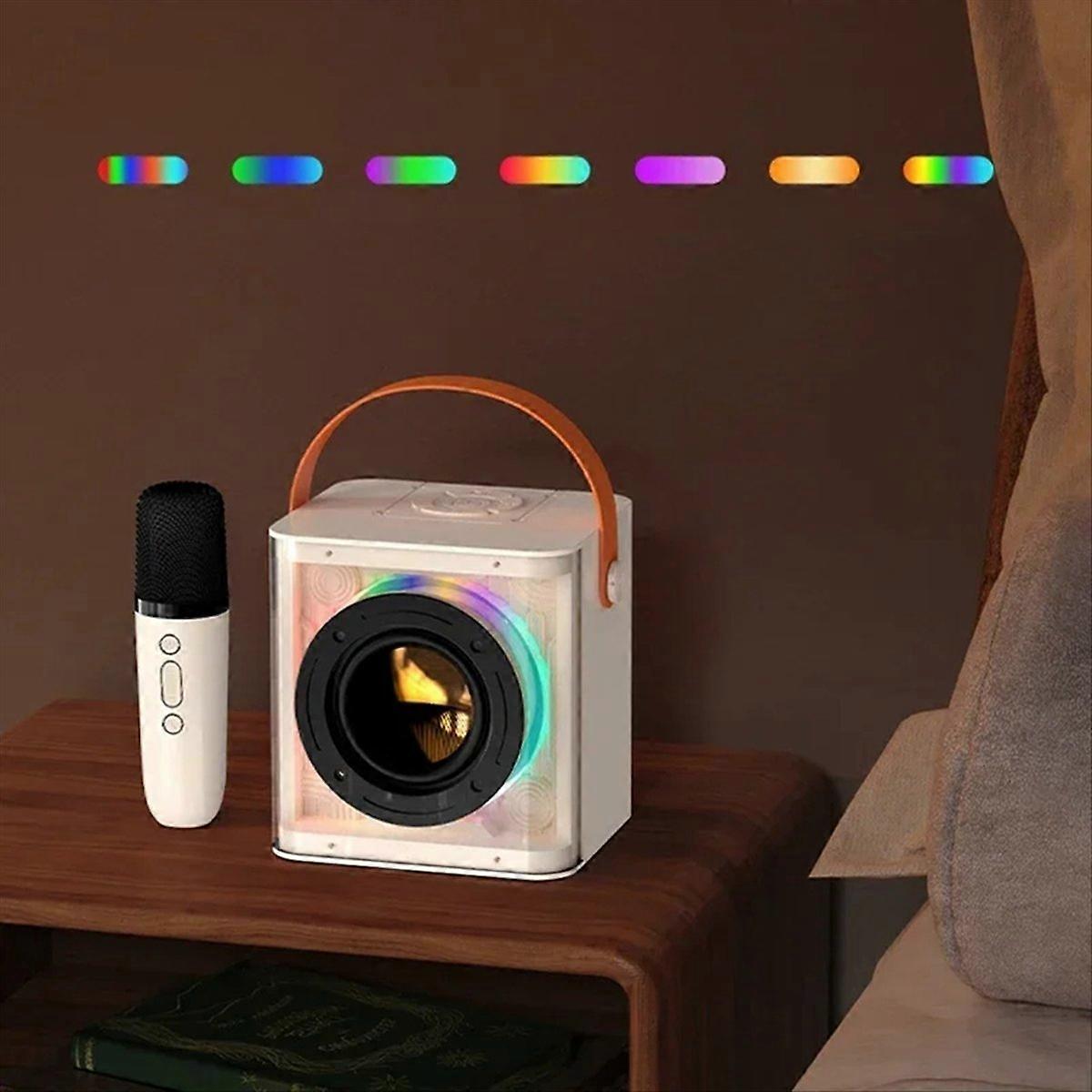 Mini Karaoke Machine Set Bluetooth Speaker Colorful Light Surround B