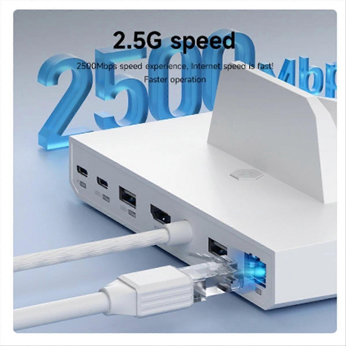 For Ally/6-i-1-dokkingstasjon RJ45 RGB-lyshub (B)