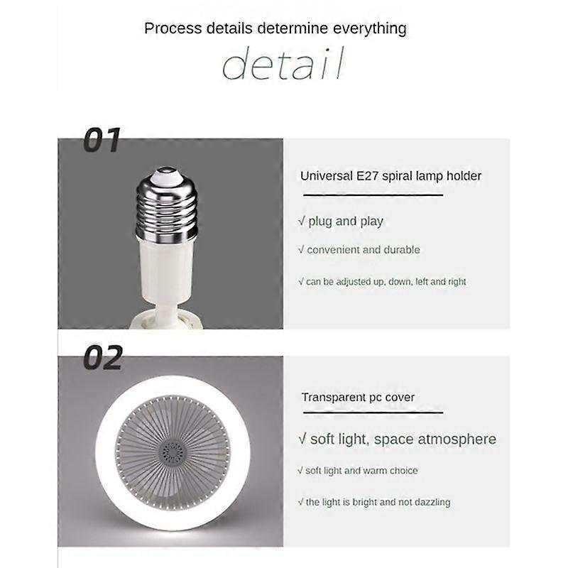 Ceiling Fan with Remote Control and Light 30W LED Lamp Fan Grey