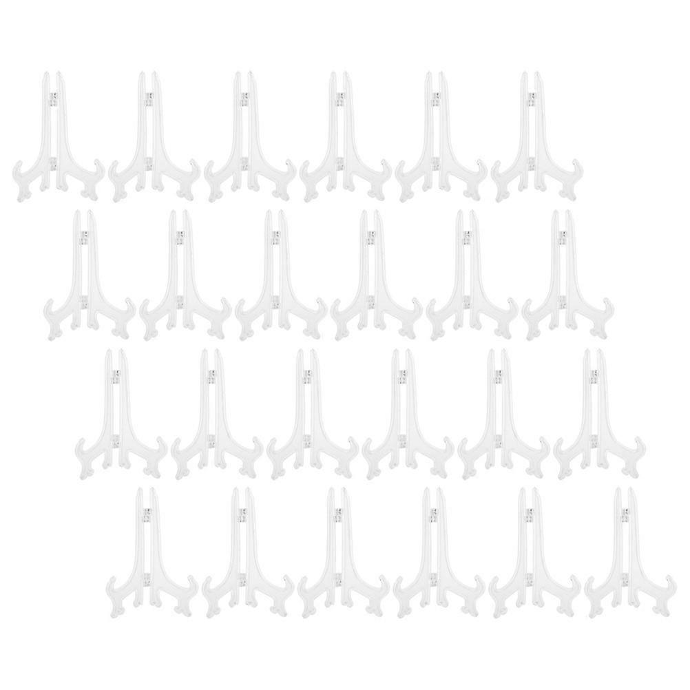 Plate Display Holder Clear Plastic Easel Stand for Display Use 72Pcs Set